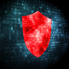 Image showing Security concept: shield on digital background