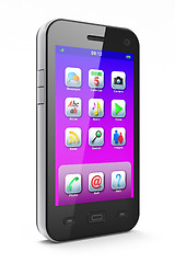 Image showing Beautiful smartphone on white background