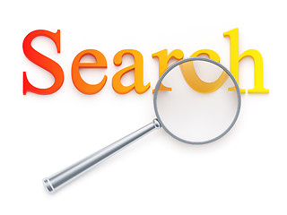 Image showing Magnification glass over &quot;search&quot; word