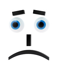 Image showing Sad emoticon with blue eyes