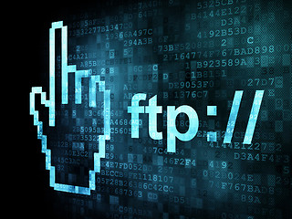 Image showing Cursor+ftp on digital screen