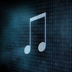 Image showing Pixeled musical notes illustration