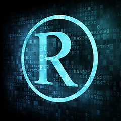 Image showing registered symbol on digital screen