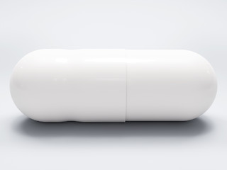Image showing White medical pill on white background