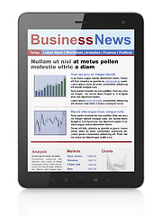 Image showing Digital news on tablet computer screen