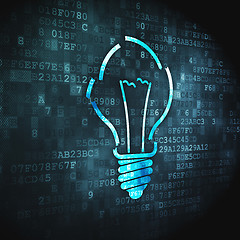 Image showing Business concept: Light Bulb on digital background