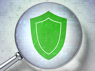 Image showing Shield icon on digital background