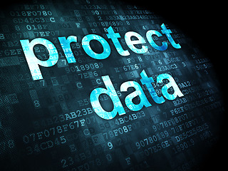 Image showing Security concept: protect data on digital background