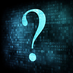 Image showing Symbol of question mark on digital screen