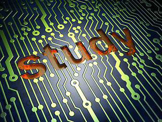 Image showing Education concept: circuit board with word Study