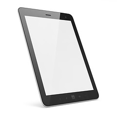 Image showing Black tablet pc on white background