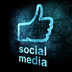 Image showing Like and words Social media on digital background