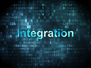 Image showing business concept: integration on digital background