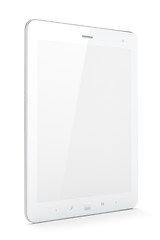 Image showing Beautiful white tablet pc on white background