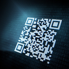 Image showing Pixeled QR code illustration