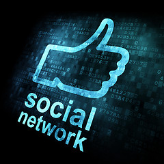 Image showing Like + social network on digital screen