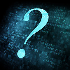 Image showing Symbol of question mark on digital screen