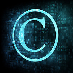 Image showing copyright symbol on digital screen