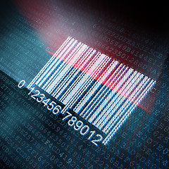 Image showing Pixeled barcode illustration