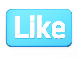 Image showing &quot;Like&quot; button 3d  render on white