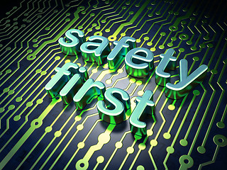 Image showing Privacy concept: circuit board Safety First