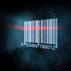 Image showing Pixeled barcode illustration
