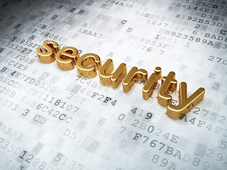 Image showing golden security on digital background
