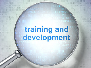 Image showing Magnifying glass words training and development