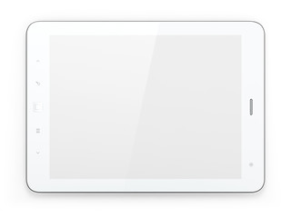 Image showing Beautiful white tablet pc on white background