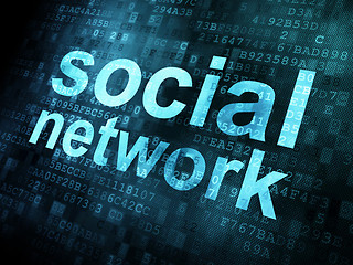 Image showing Social network on digital background