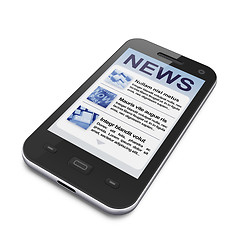Image showing Digital news on smartphone screen