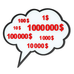 Image showing Speech bubble with money values