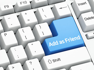 Image showing Keyboard with blue Add As Friend button