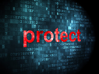 Image showing Security concept: protect on digital background