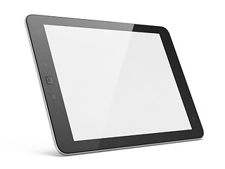 Image showing Black tablet pc on white background