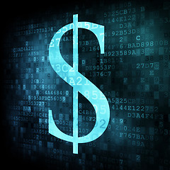 Image showing Dollar sign on digital screen