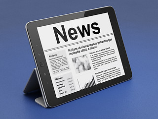 Image showing Digital news on tablet pc computer screen