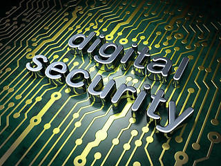 Image showing Safety concept: circuit board with word Digital Security