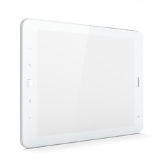 Image showing Beautiful white tablet pc on white background