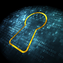 Image showing Security concept: keyhole on digital background