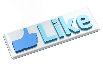 Image showing &quot;Like&quot; button 3d  render on white