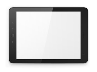 Image showing Black tablet pc on white background