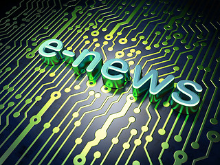 Image showing News concept: circuit board with word E-news