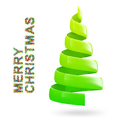 Image showing Christmas tree with colorful MERRY CHRISTMAS text