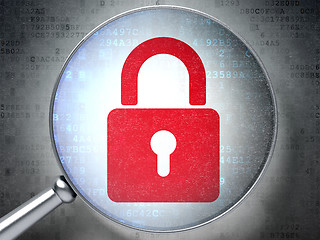 Image showing Closed padlock icon on digital background