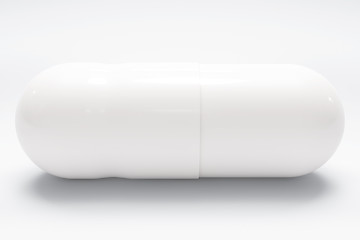 Image showing White medical pill on white background