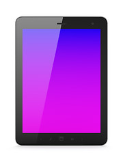 Image showing Beautiful black tablet pc on white background