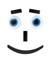Image showing Cheerful emoticon with blue eyes