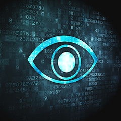 Image showing Privacy concept: Eye on digital background