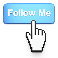 Image showing Hand-shaped mouse cursor press Follow Me button